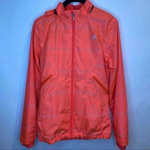 Oasics Neon Pink/Orange Windbreaker/Rain Jacket Sm​​
